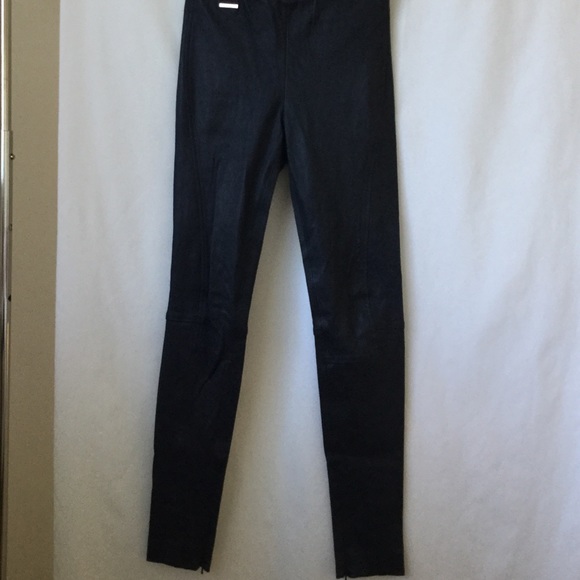 POLO RALPH LAUREN LAMB LEATHER STRETCH LEGGINGS - Picture 7 of 8